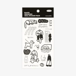8pcs Little Things Drawing Removable Sticker Set