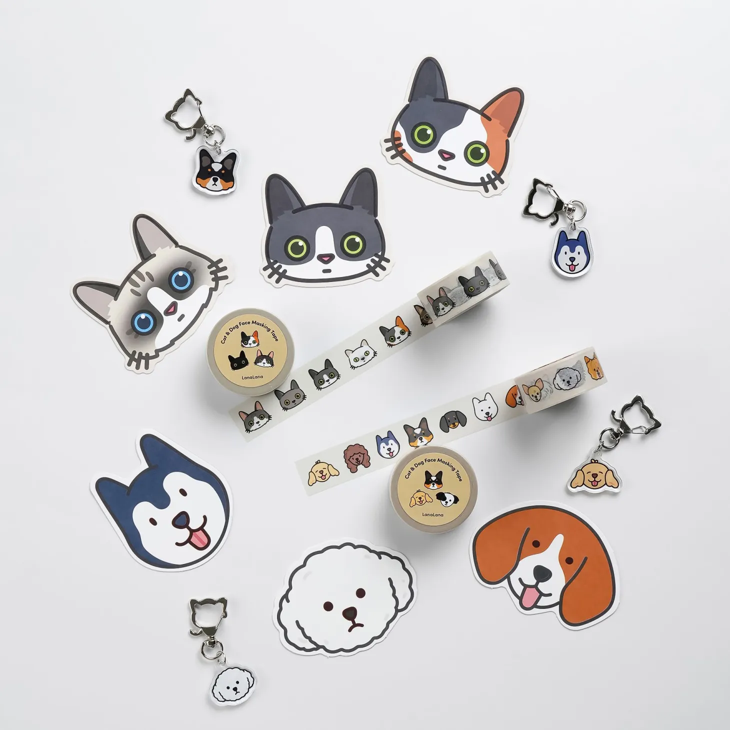 10pcs Mini Dog Face Card Set