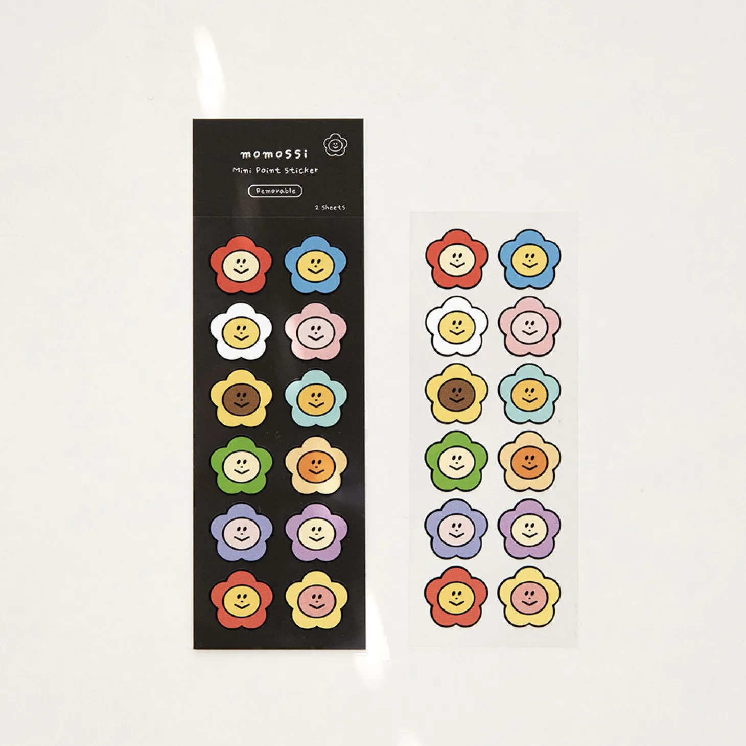 2pcs Mini Smile Removable Sticker Set