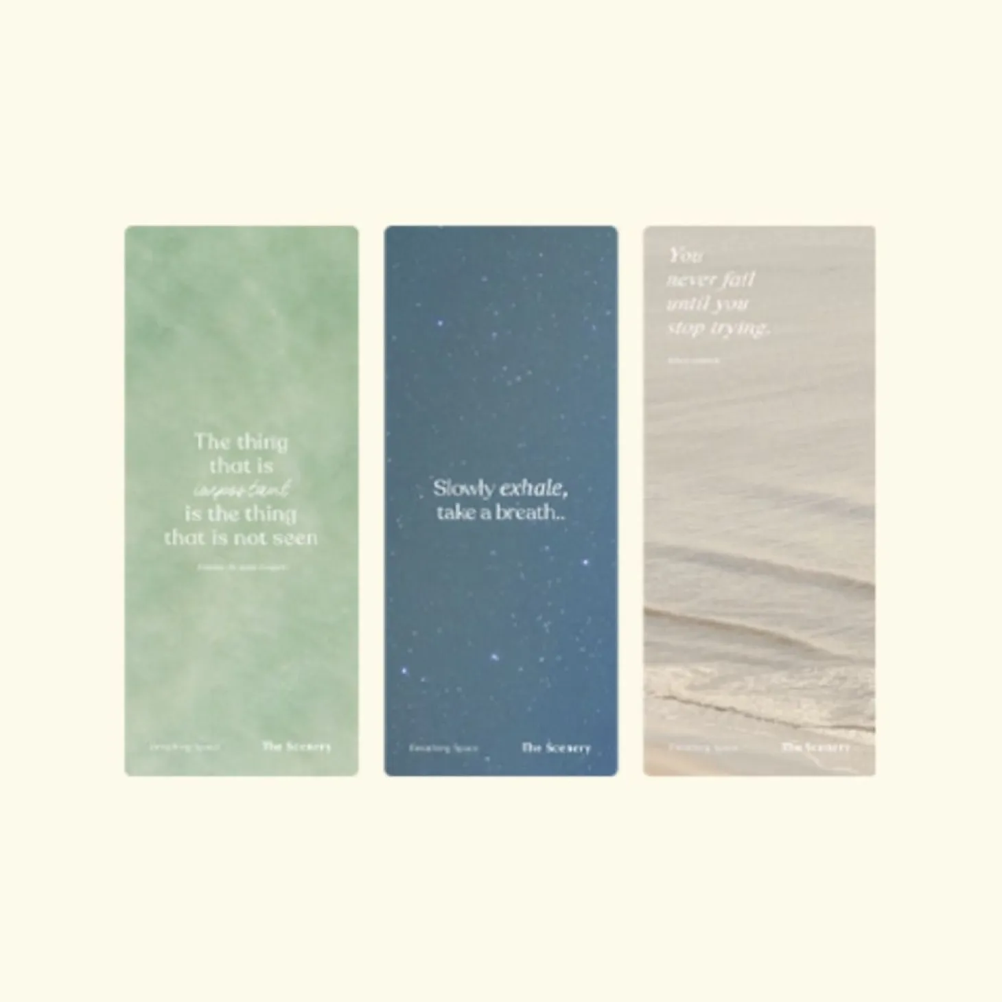 3pcs Scenery Translucent Bookmark Set
