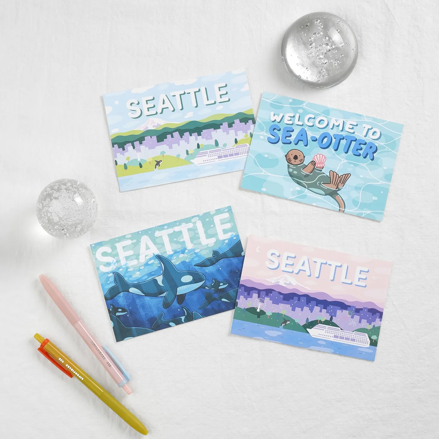 8pcs Seattle Postcard Set