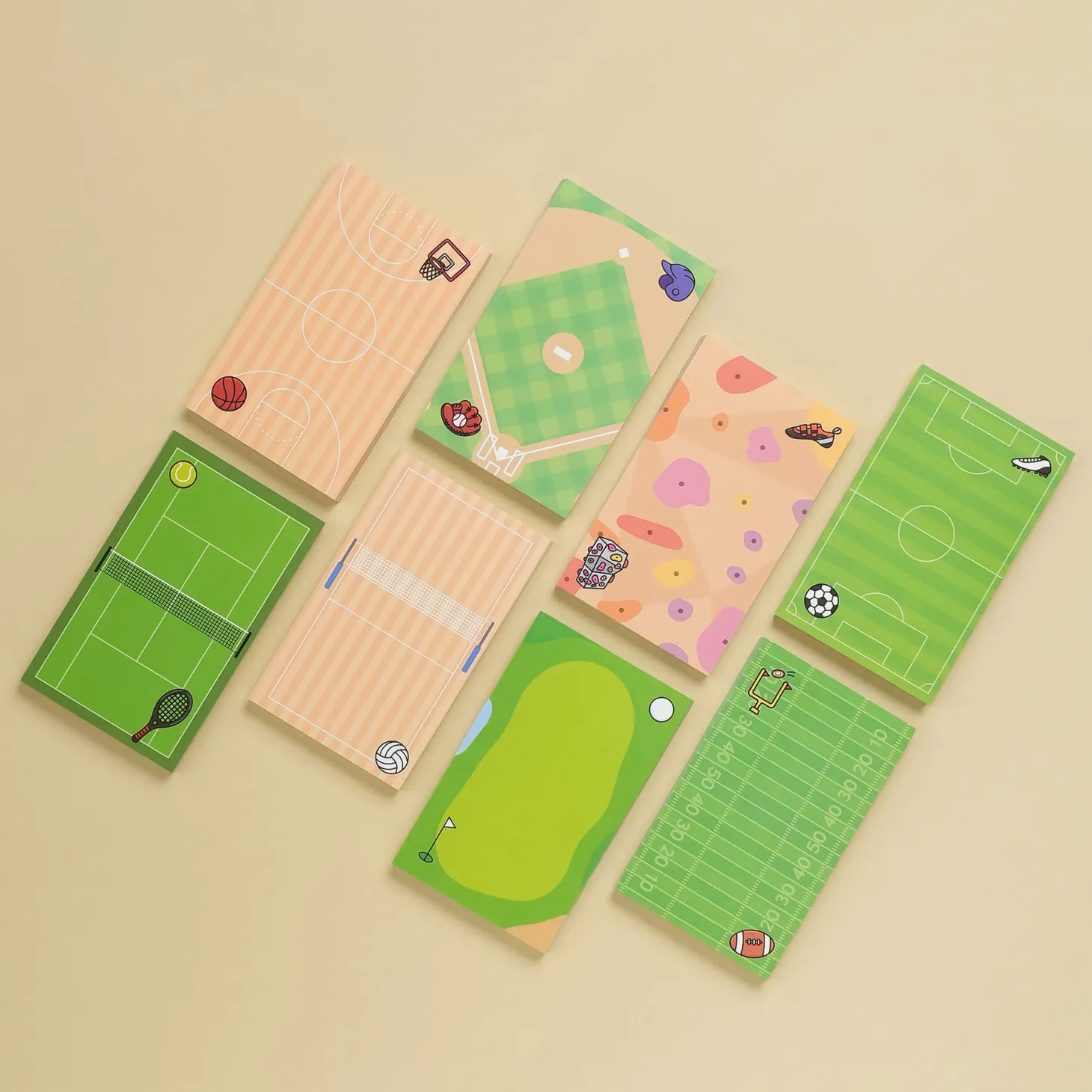 8pcs Sports Memo Pad Set