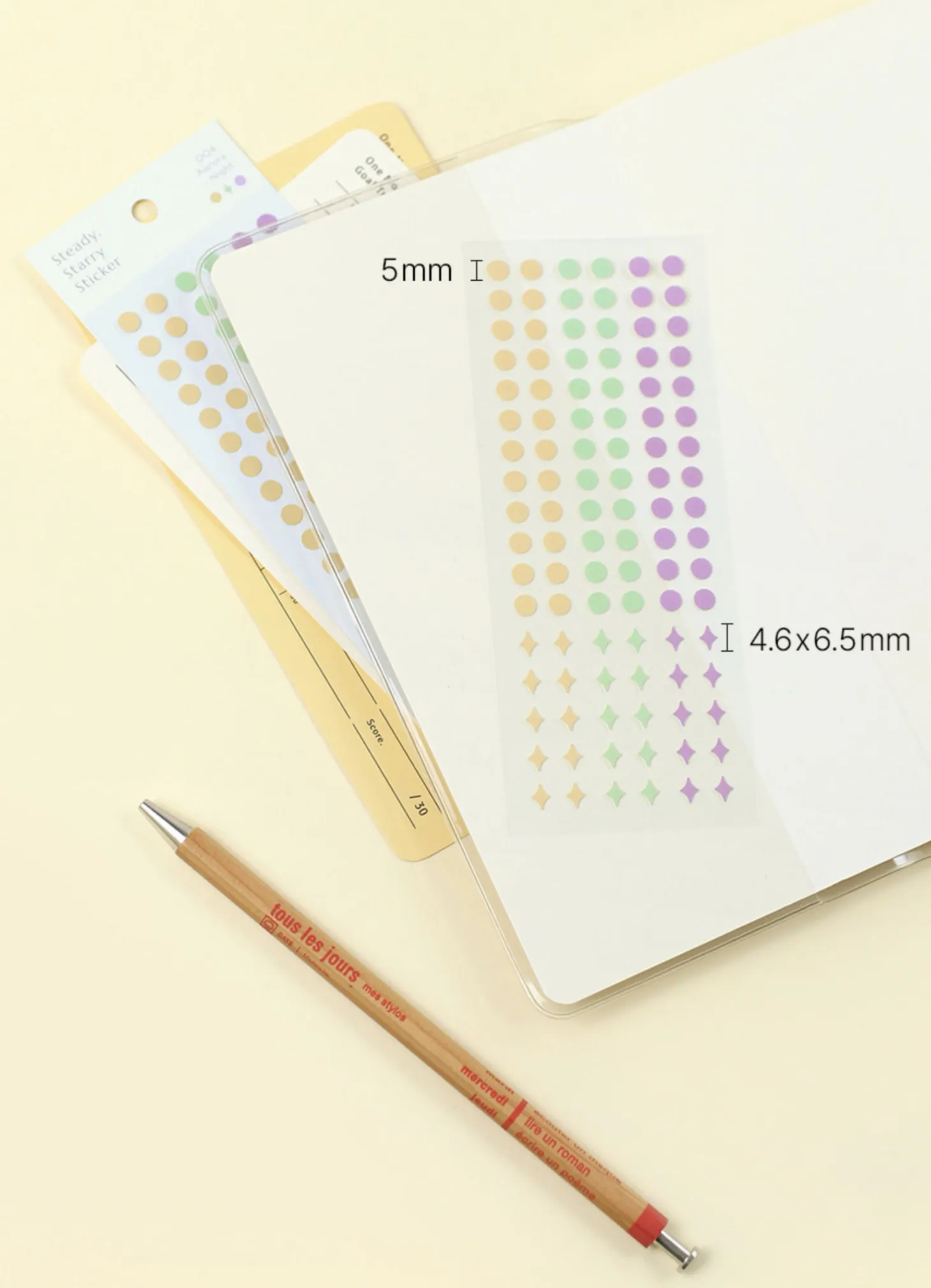 3pcs Steady Starry Dot Sticker Set