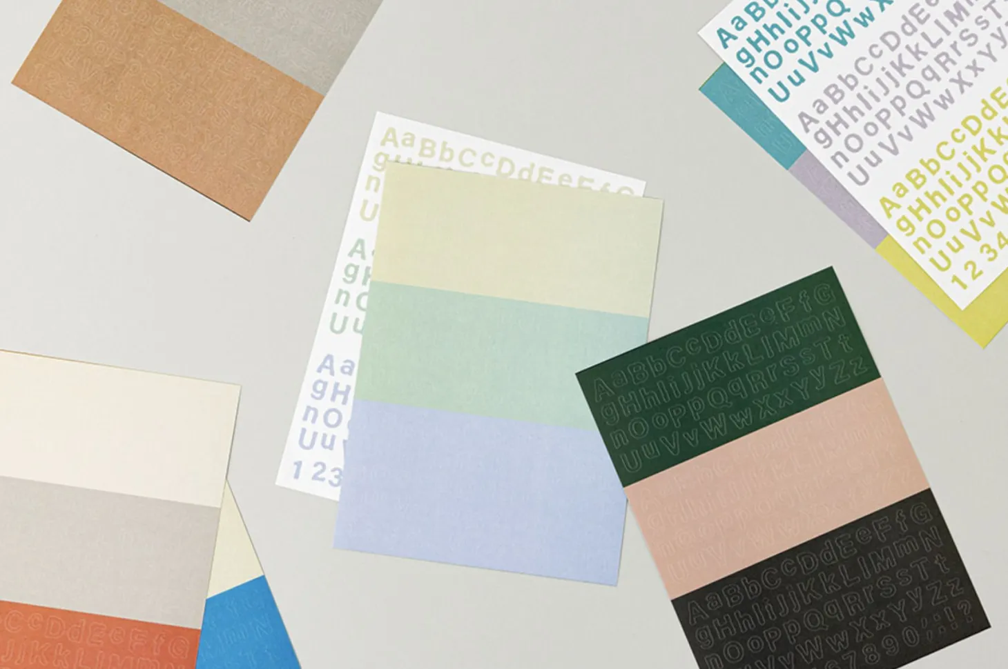 6pcs Vintage Typo Alphabet Sticker Set