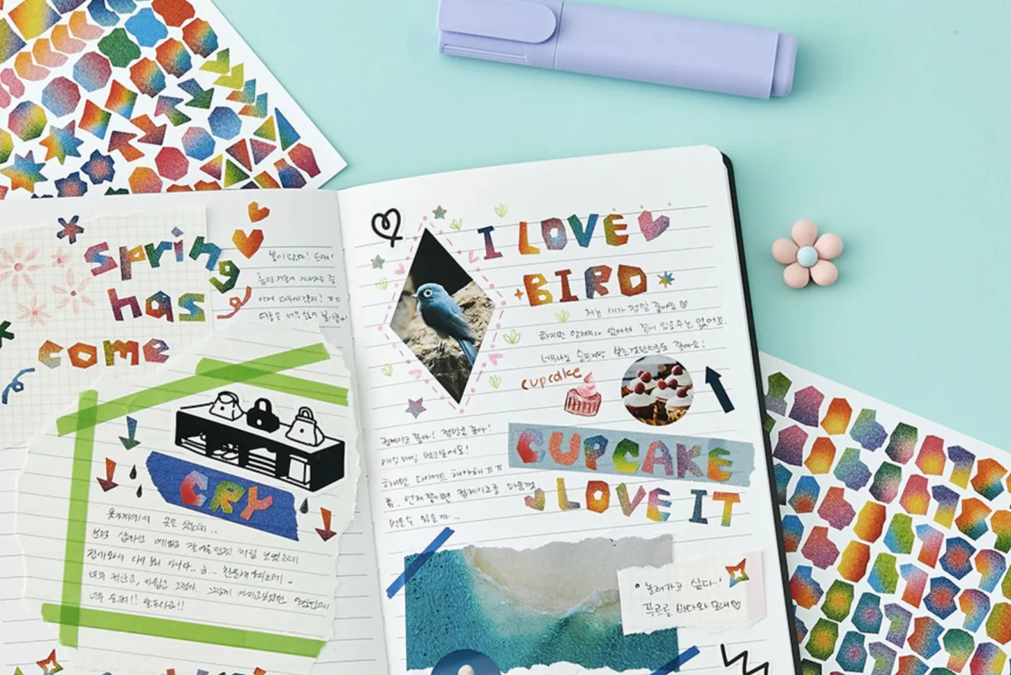 Rainbow Typo Alphabet Sticker
