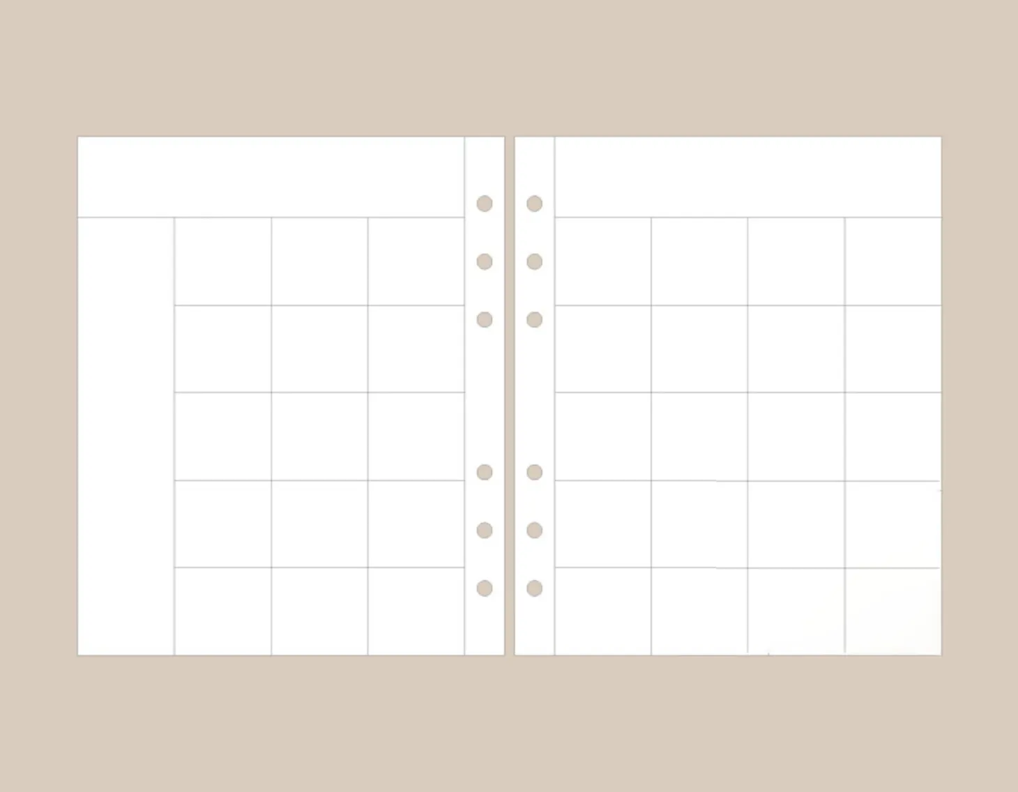 Simple 6 Ring A6 Wide Note Refill