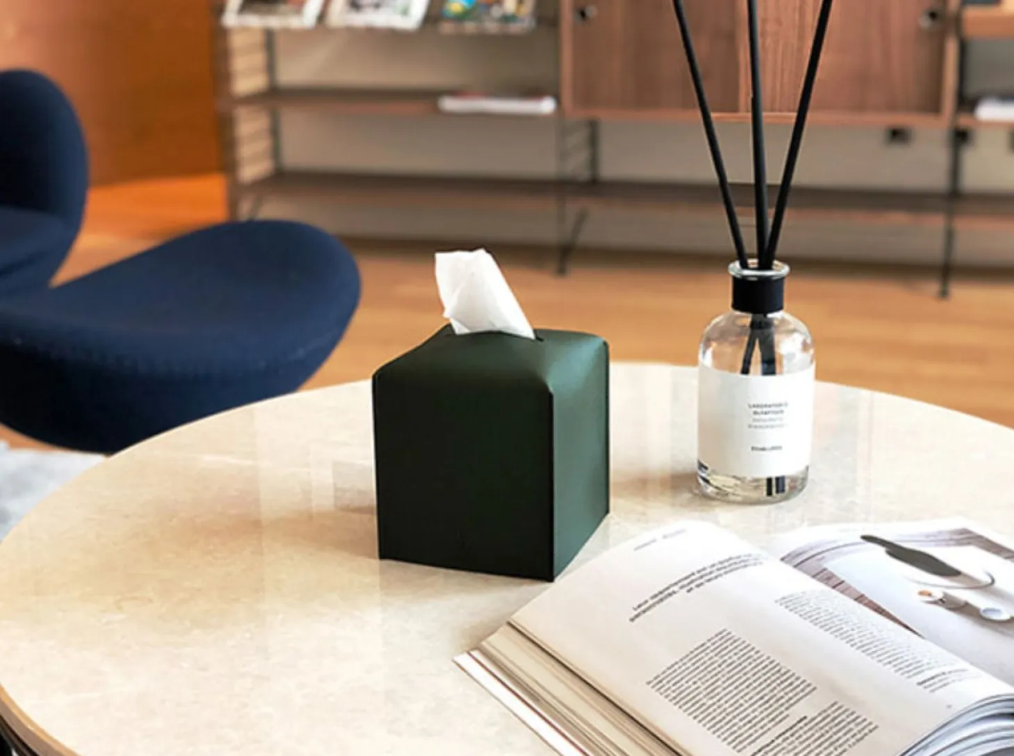 Small Edge Leather Tissue Cover