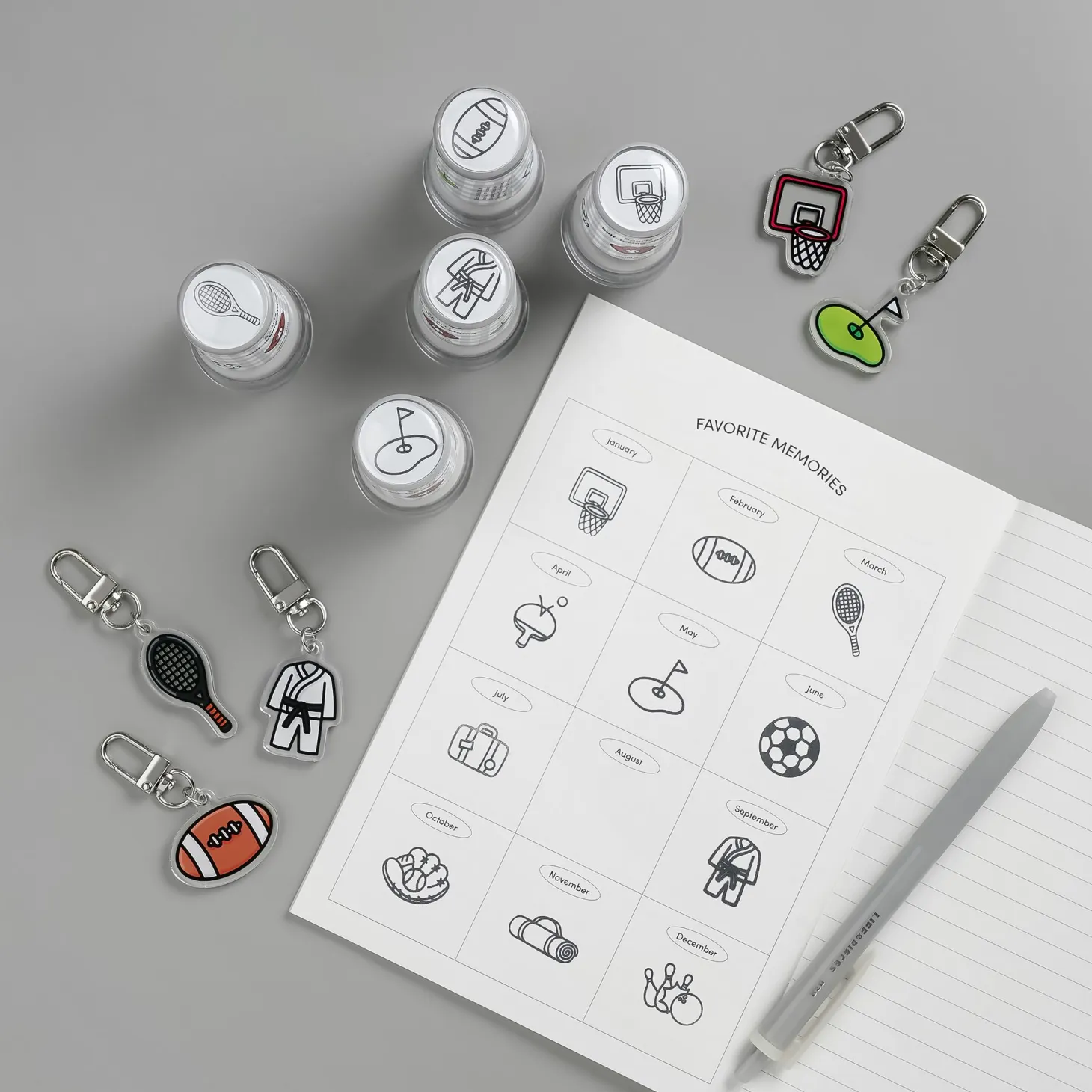 Sports Acrylic Key Ring v2