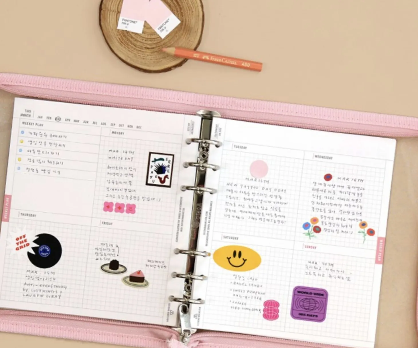 Square Plan 6 Ring A6 Wide Note Refill