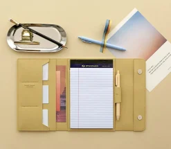 Vegan Leather A5 Notepad & Pen Organizer Set