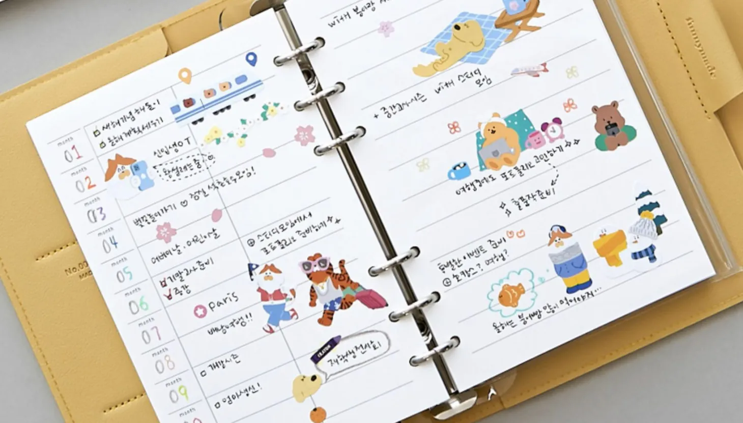 Vegan Leather Button 6 Ring A6 Planner