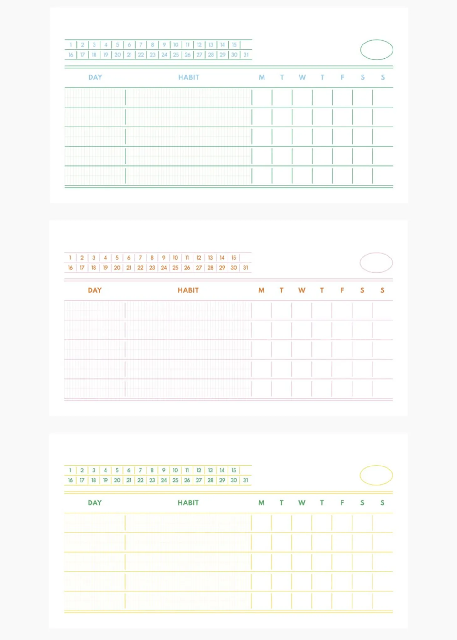 Weekly Standing Habit Tracker